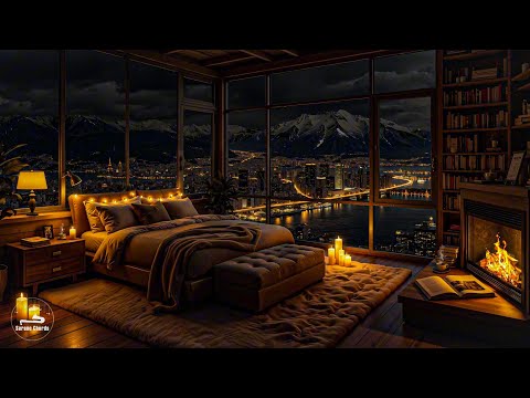 Harmonious Jazz Symphony In Luxury Apartment – Sweet Jazz With Fireplace Sound To Relax The Soul