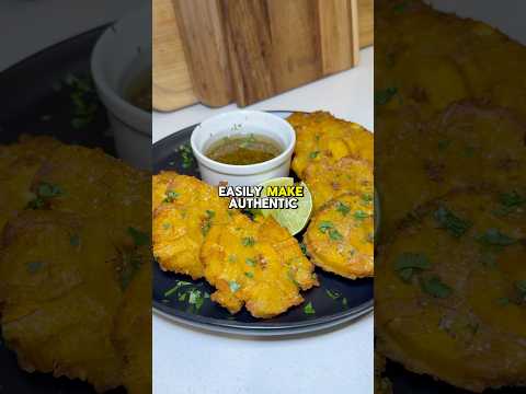 Authentic Cuban Tostones w/ Garlic Mojo 🇨🇺🔥recipe (description) ↗️ #tostones #plantains #cubanos