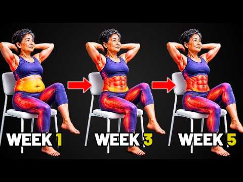 10 Min Chair Workout for Seniors | Belly Fat Exercises for Adults Over 50