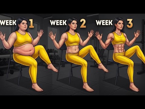 Chair Exercise for Belly Fat 🔥 Side Fat & Thigh Fat Loss at Home | No Jumping