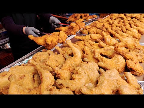 바삭바삭 하고 속살 부드러운 저렴한 전국 오일장 통닭 몰아보기 | Crispy Korean Fried Chicken, Wing, Leg | Korean Street food