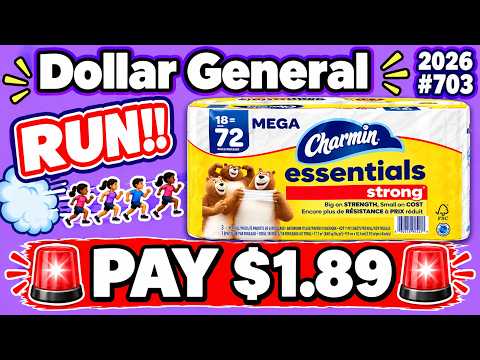 2026#703🏃🏿‍♀️🏃‍♀️💨Dollar General Couponing🏃‍♂️💨RUN‼️PAY $1.89‼️CHARMIN TOILET PAPER‼️MUST WATCH👀👀