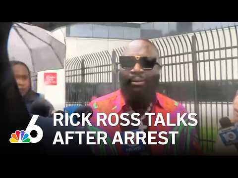 Rick Ross leaves jail after domestic violence arrest in Miami Beach